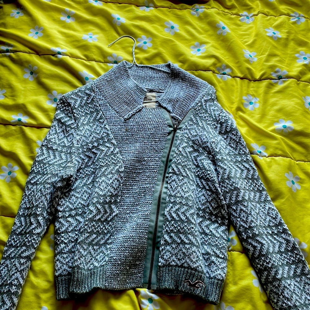 Gray zip up sweater